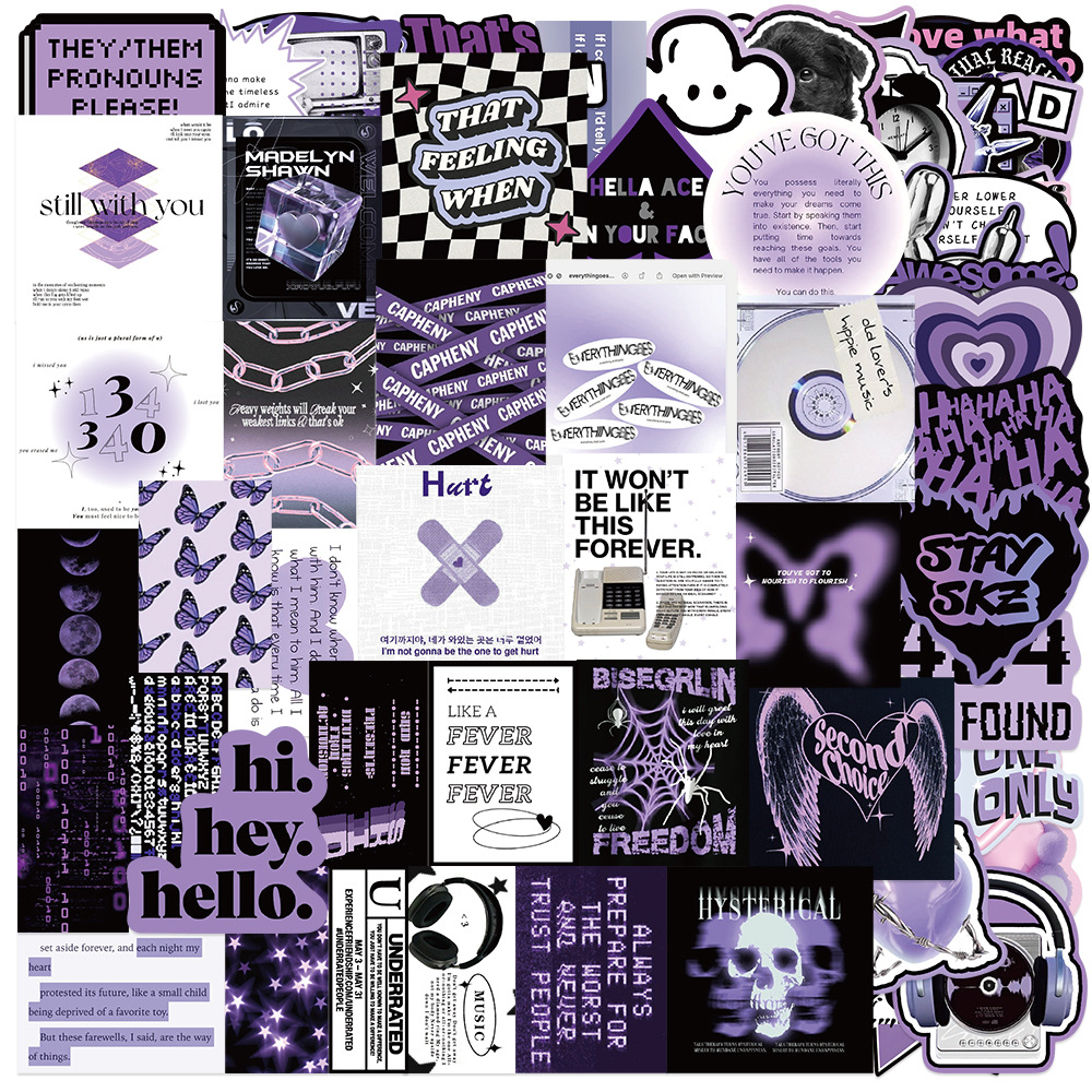 50-373 avanzada simple lindo graffiti pegatinas teléfono móvil casco de dibujos animados ipad diario pegatinas decorativas a prueba de agua