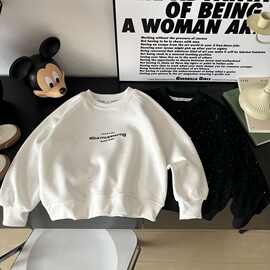 童装批发女童上衣春秋25新款儿童韩版外穿卫衣洋气百搭男女童圆领