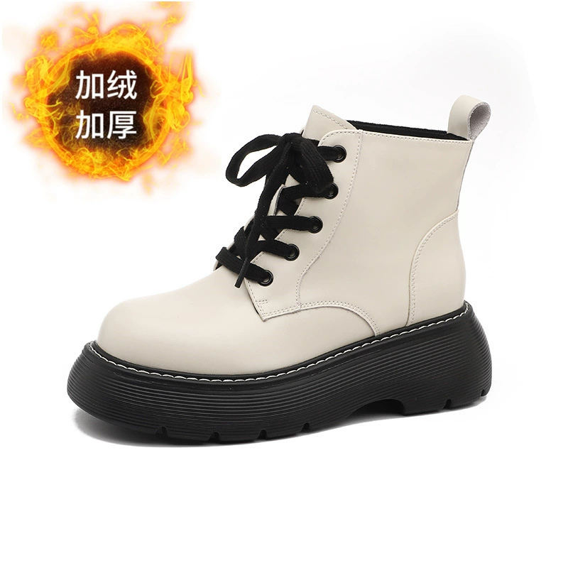 Ботинки Martens демисезонные с платформой, натуральная кожа, 2024, размеры 34–40