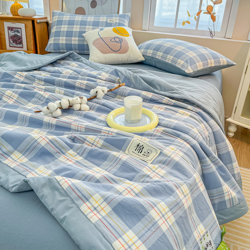 Madre y bebé clase A, edredón de verano 100% de algodón, edredón de aire acondicionado, edredón de verano de núcleo lavable a máquina.