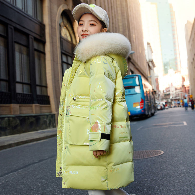 Nuovo stile giacca imbottita in cotone per ragazze giacca invernale con cappuccio per bambini celebrità di Internet giacca imbottita in cotone invernale per bambini di media lunghezza_voghion.com
