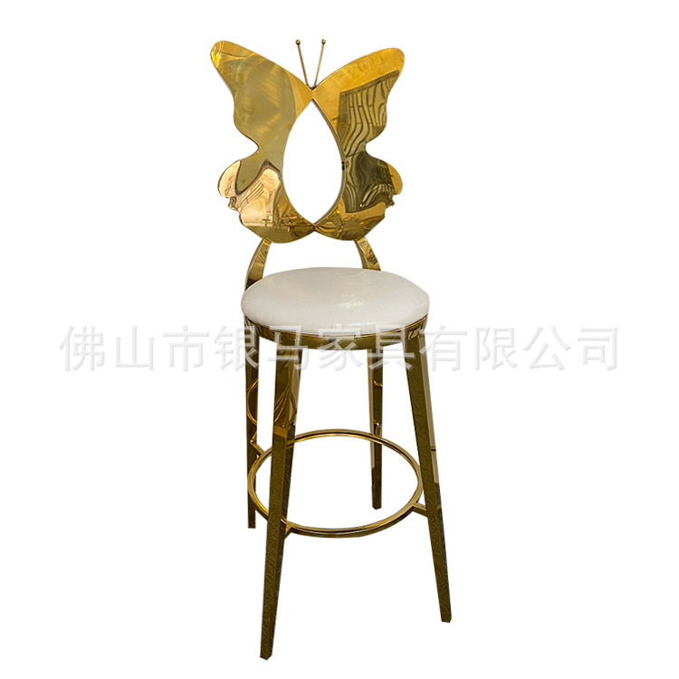 Fábrica al por mayor Hotel banquete boda comedor silla boda galvanoplastia Silla de acero inoxidable Bolsa De Oro suave Silla de comedor de cuero