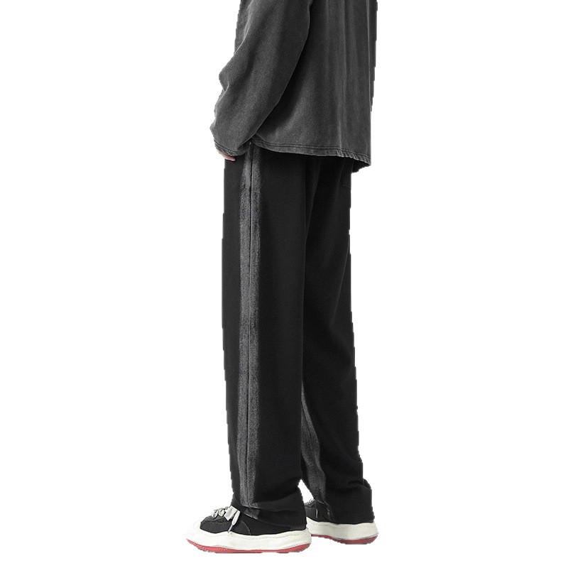 Pantalon de sport décontracté épais pour homme, style printemps, coupe ample, grandes tailles, jambes droites, style américain fluide, pantalon long_voghion.com