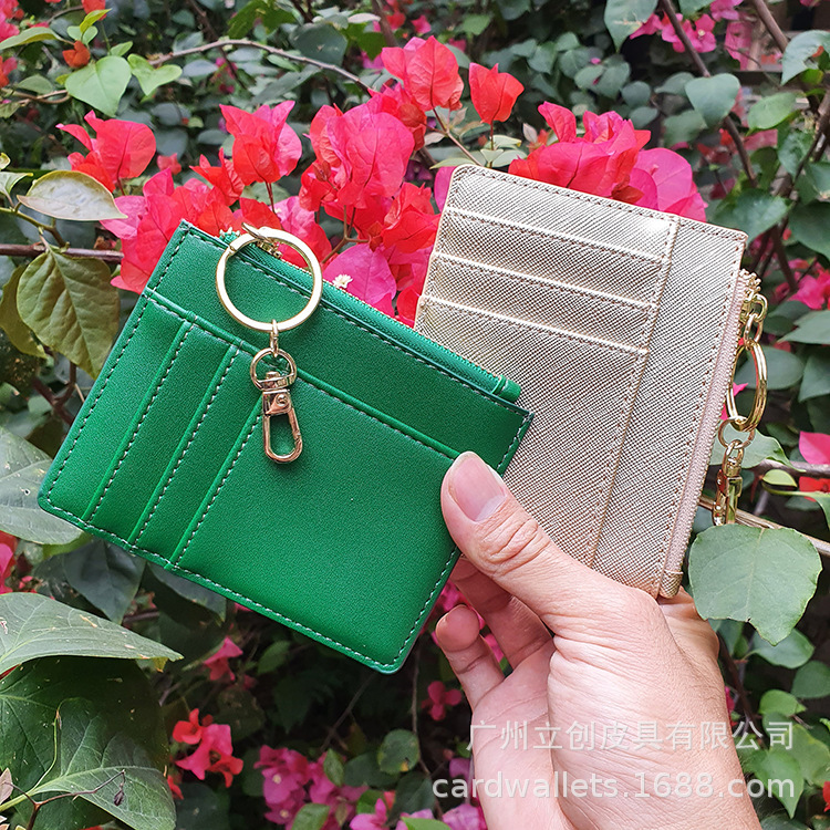 Clearance Handling Amazon Fashion Women Card Holder Ultra-thin Simple Multi-function Card Holder Front Pocket Leather Wallet