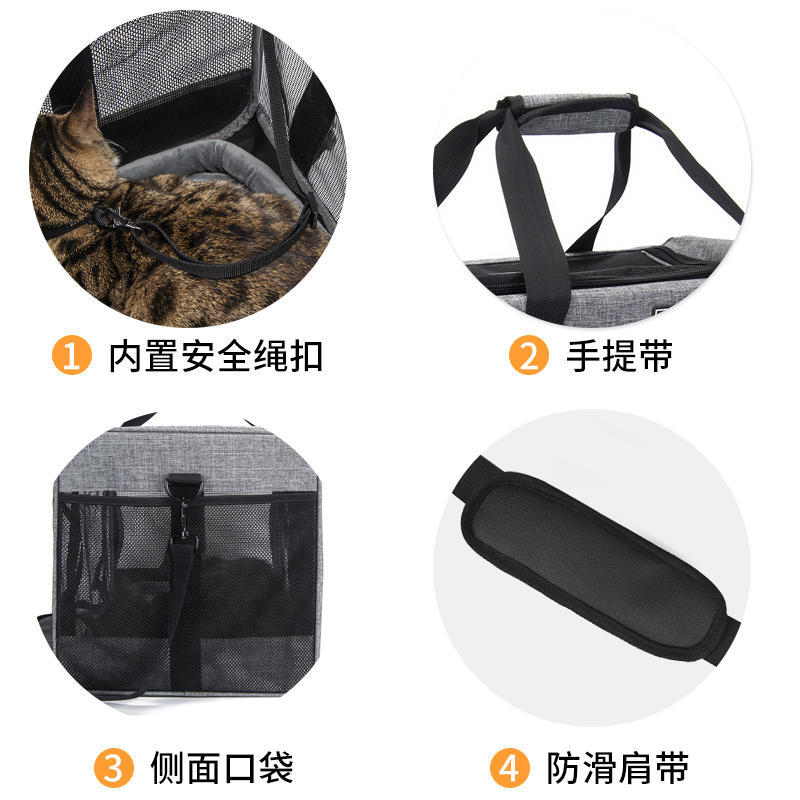 Wakytu británico coche al aire libre transpirable portátil aviación PET bolsa de gran capacidad gato y perro bolsa