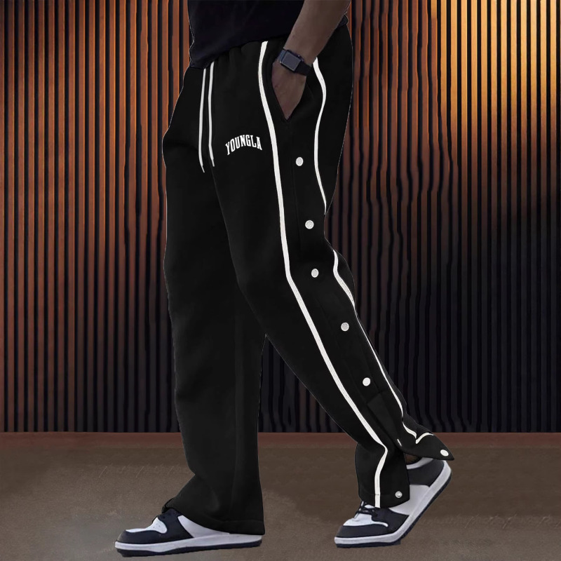 Youngla Men's Sports Pants New Style Buttoned Casual Pants Joggers Outdoor Running Basketball Training Long Pants