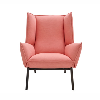 意式极简创意简约金属框布艺单人椅懒人椅设计师售楼部酒店接待椅|ms