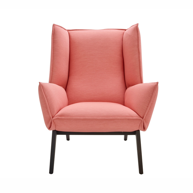 意式极简创意简约金属框布艺单人椅懒人椅设计师售楼部酒店接待椅|ms