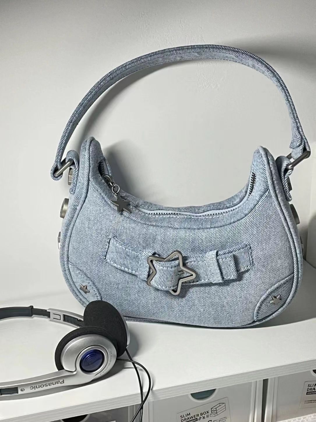 Borsa in denim Borse a tracolla alla moda per ragazze Borse da ascella firmate Borse con manico da donna Borse casual_voghion.com