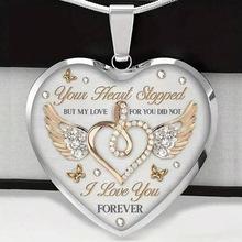 N 71130 Angel wing heart necklace ��ʹ�����������羳����
