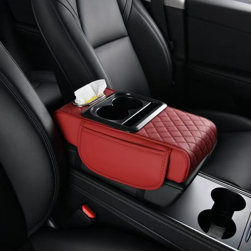 Universal Car-mounted Tissue | Universal Armrest box pad - red