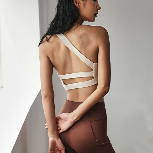  new yoga chest-wrapped shock-proof one-shoulder quick-drying sports fitness sling beautiful back running foreign trade vest