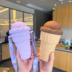 アウトドア創意マカロン甜筒アイスクリームカップアイスクリームプラスチックストローカップクロスボーダーアマゾンプレゼント学生