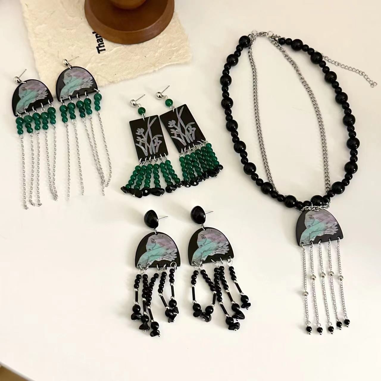 新中式國風扇形流蘇項鍊女頸鏈學生甜美小眾設計高級感氣質鎖骨鏈