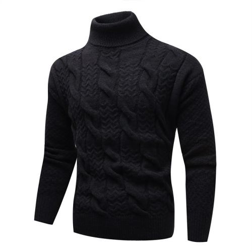 2025 Half High Collar Men's Printed Long-Sleeve Knit Shirt Men's Outdoor Sweater Men's Slim Fit