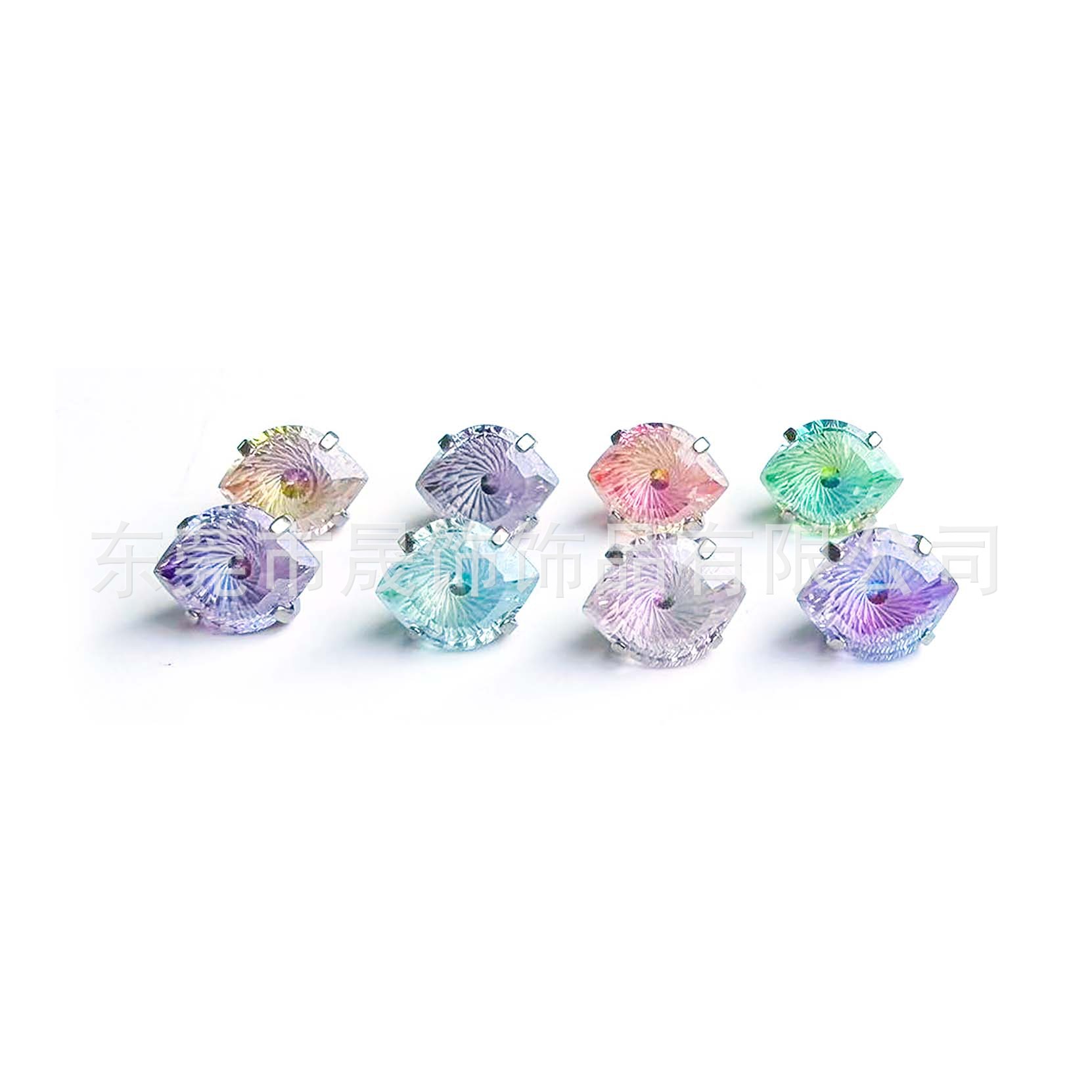 F136 Titanium Alloy Ear Stud 恶魔之眼天使之眼碗底 Prong Studded Cubic Zirconia Labret Stud G23 Piercing Jewelry 头