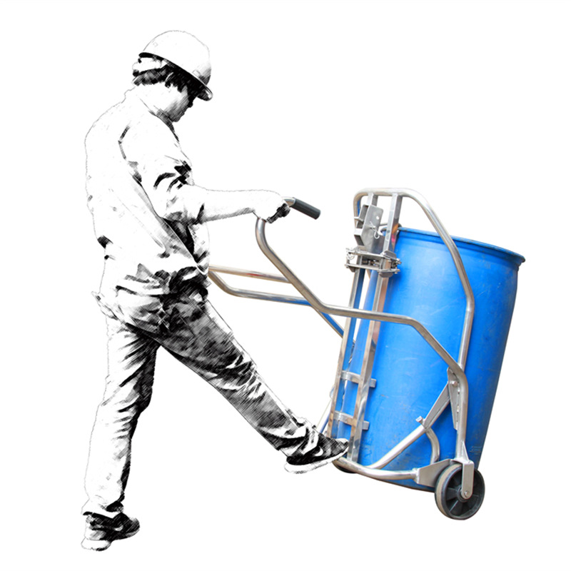 DE500B（304不锈钢）镀锌油桶搬运车 不锈钢油桶手推车