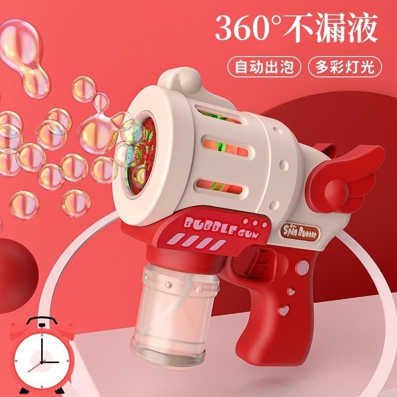 网红天使电动泡泡机婚礼用灯光全自动泡泡枪手持吹泡泡儿童玩具|undefined