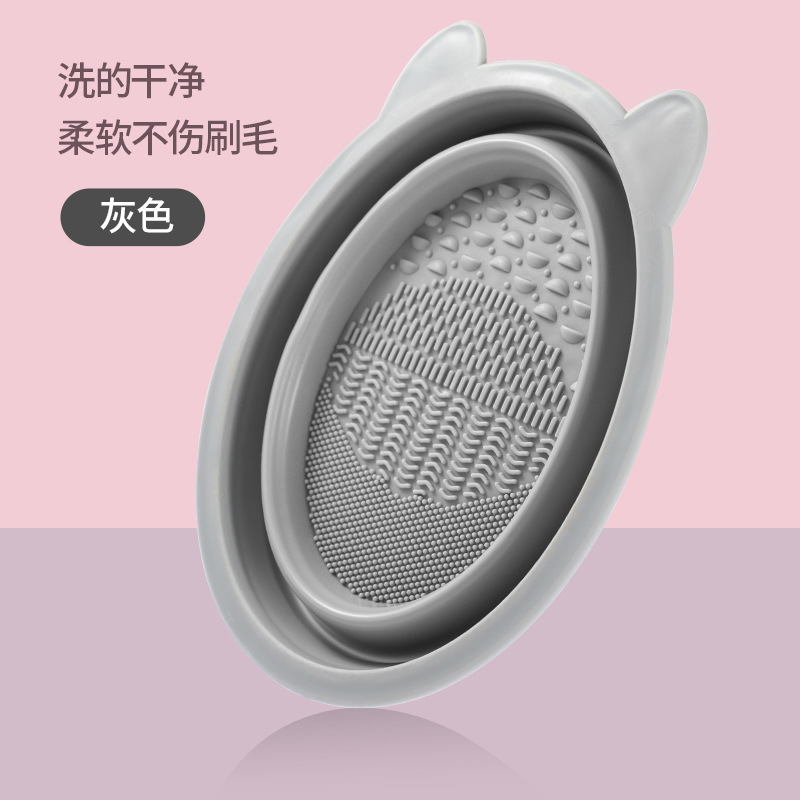 Maquillaje cepillo polvo puff limpieza traje silicona plegable limpieza tazón belleza huevo limpieza herramienta secado neto bolsa precio de fábrica