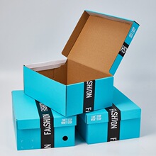 鞋盒纸盒得物毒盒现货批发牛皮翻盖折叠晋江公版包装得物包装盒