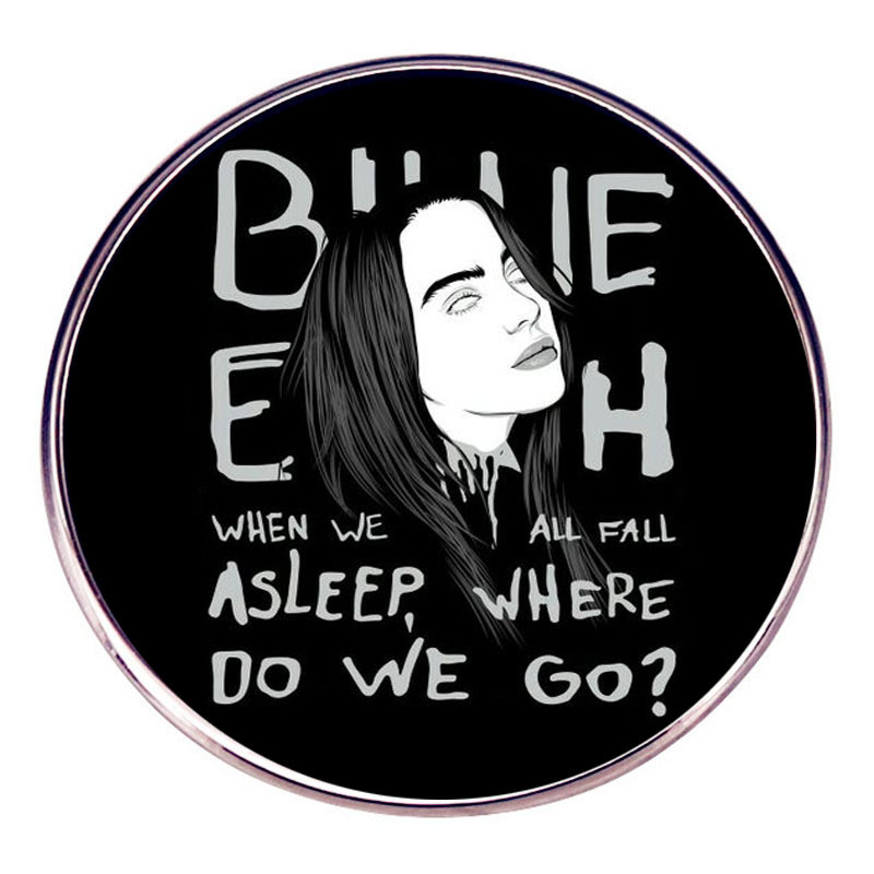 Billie Eilish arishbili brooch popular rap singer pin badge metal alloy badge