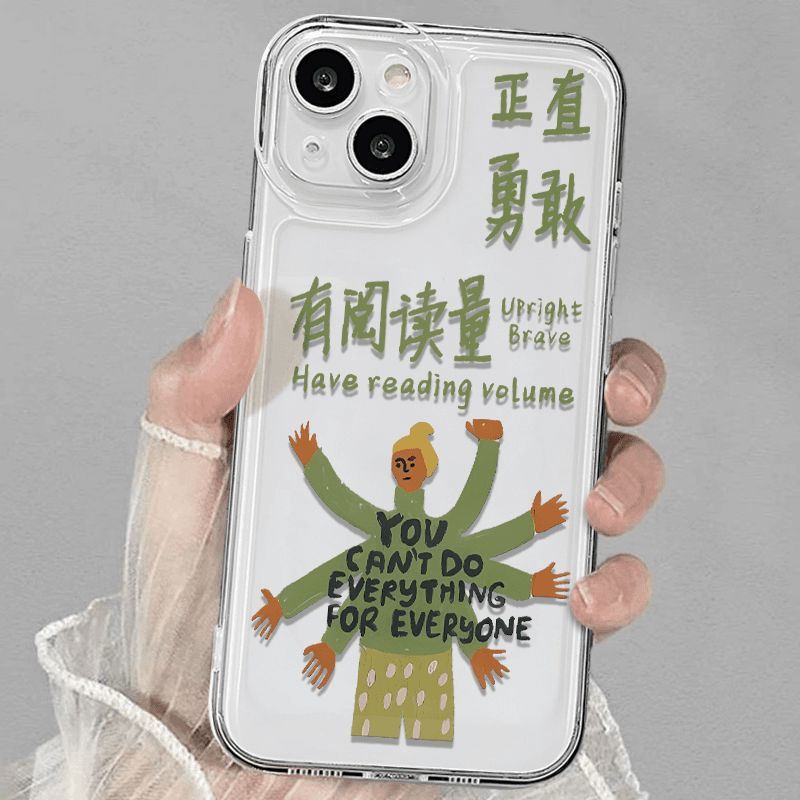 Funda Protectora Estilo Moderno para iPhone 16ProMax/14/14Plus/11Pro de Silicona Anticaídas