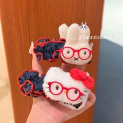 古早可爱牛仔眼镜米菲兔巨显发量多香蕉夹后脑勺盘发百搭少女发饰