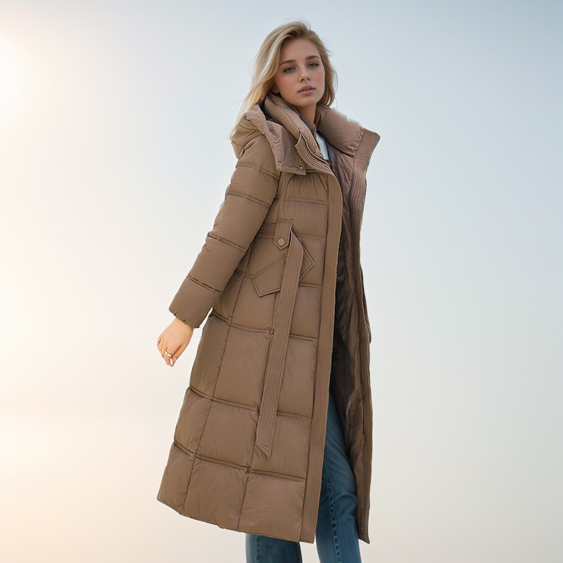 Women's Winter Coat Thickened Warm Cotton Jacket With Waist Detail_voghion.com