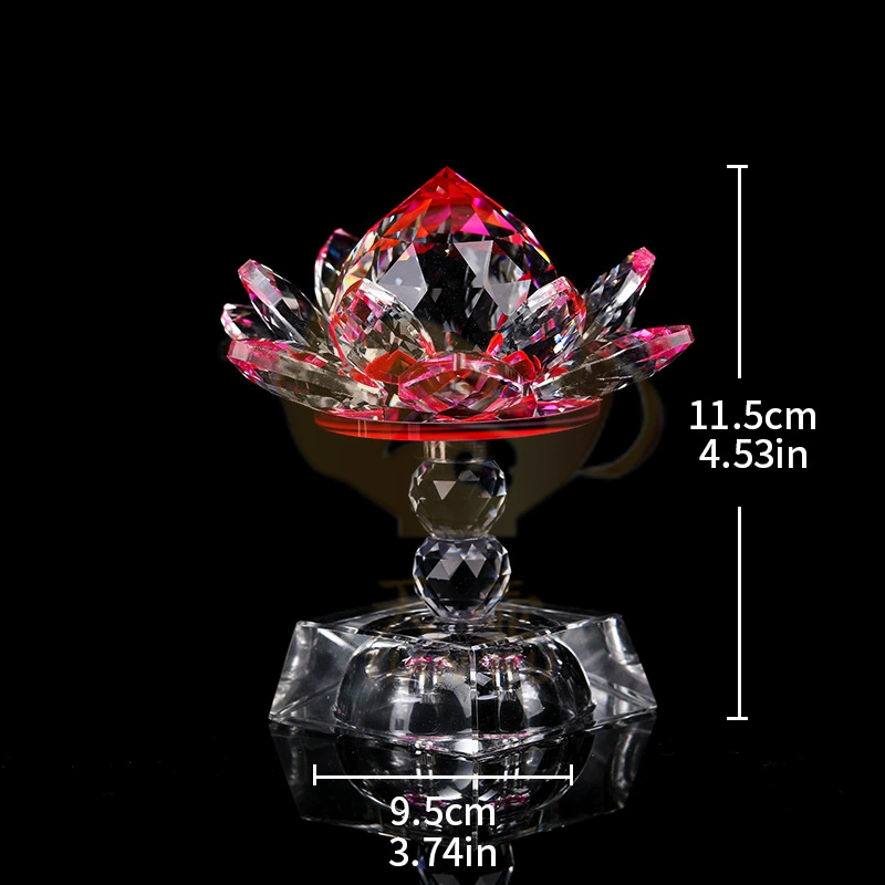 Кристалловая лотосная лампа, Dlows Lotus Candle Candies Lights 360° вращающийся кристаллический основание, Fo Gong Long яркий свет