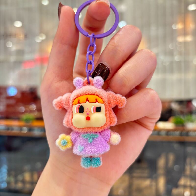 植毛泣き人形キーホルダーかわいいアニメ人形クロスボーダーキーホルダーかばんストラップメーカー卸売り|undefined