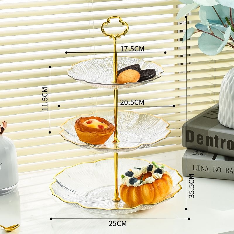 Mesa de té de sala de estar multi-capa de platos de frutas con dulces en la recepción de platos de bocadillos salón de belleza refrigerios de frutas decoración image 4