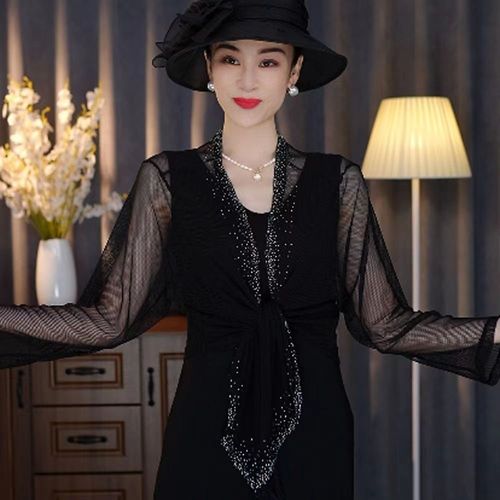 Live Streaming Summer Diamond-Studded Galaxy Fashion Trendy Sunscreen Jacket Thin Fashion Versatile Long-Sleeve Air-Conditioned Scarf