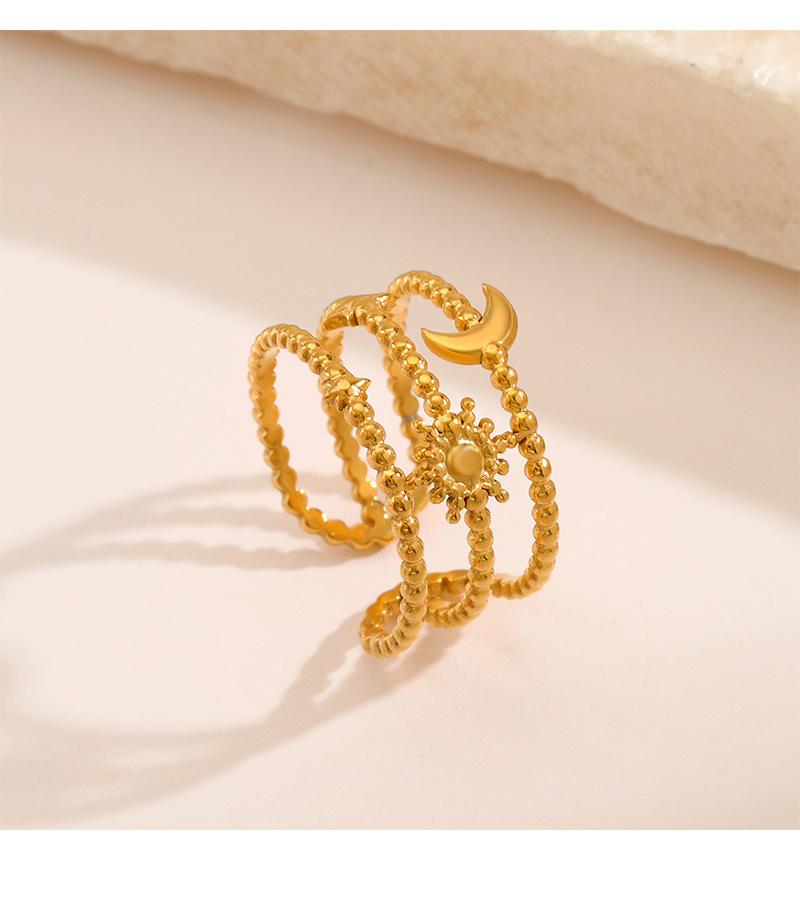 Rings Classification 1 Piece Quantity Daily Occasion PVD Coated 18K Gold Plated Star 304 Stainless Steel Simple Style Waterproof Non Tarnish Rings
