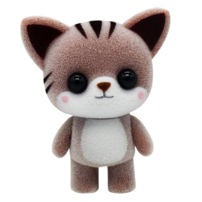 Japonés lindo pequeño animal flocado muñeca de juguete decoración japonés escritorio lindo regalo de la decoración de la joyería