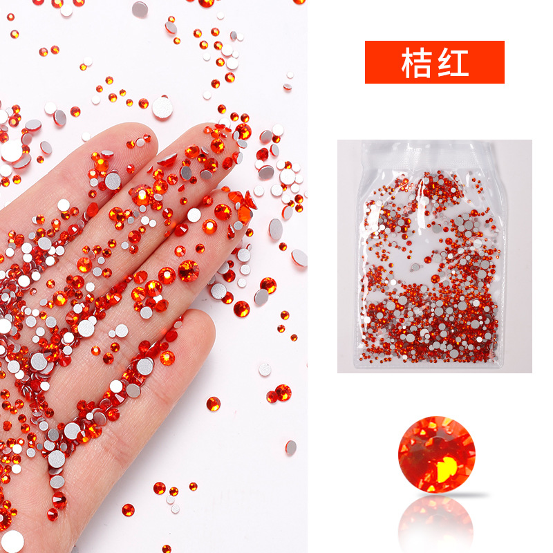 Joyería de uñas diamante plano transparente AB diamante DIY decorativo uñas rhinestone tamaño mezclado cristal diamante color 1440