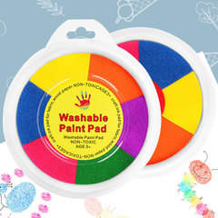 Children's finger painting ink pad seven-color round plate ink pad palm painting kindergarten doodle ink pad colorful ink pad