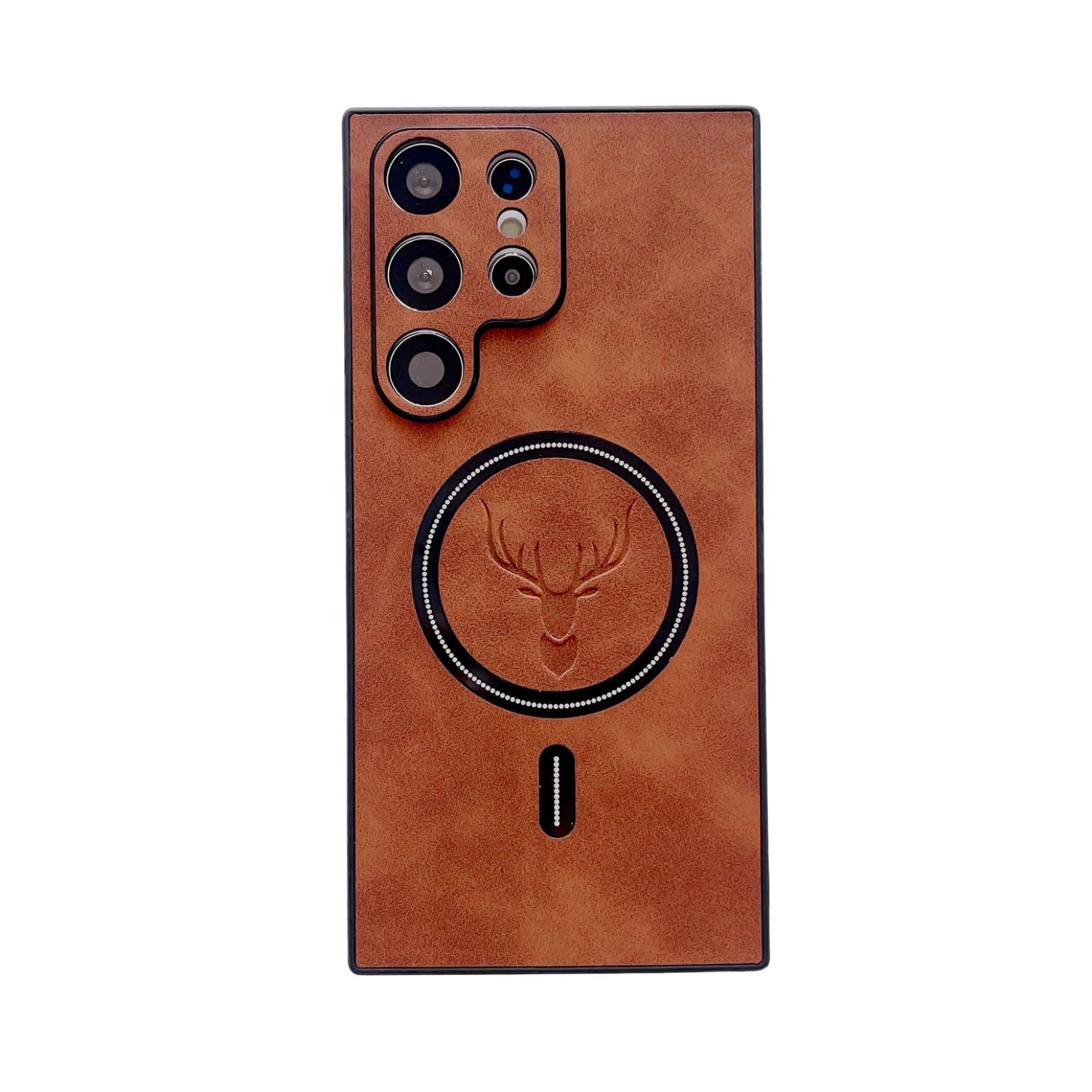 Suitable For Samsung S26ultra Phone Case, Magnetic Fabric Pattern Elk Design, New S25FE Protective Cover, Full_voghion.com
