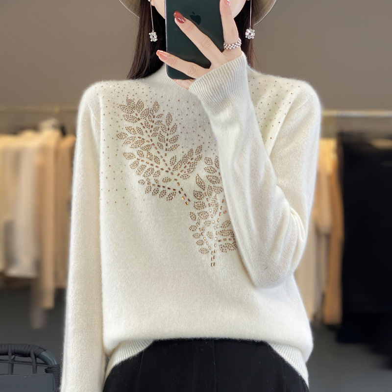秋冬の新型の厚手の半高襟がゆったりとしています。|undefined