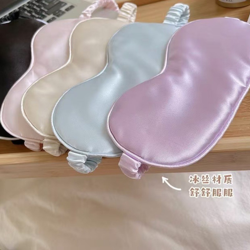 double-sided solid color silk universal breathable sleep mask for…