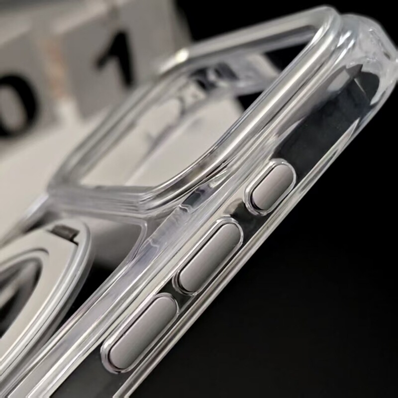 Metal lens frame Apple 18Pro large hole transparent magnetic phone case iPhone17Promax soft edge hard Metal lens frame Apple 18Pro large hole transparent magnetic phone case iPhone17Promax soft edge hard