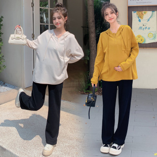 2024 real shot autumn new Korean version of maternity casual two-piece vests foreign style suit hot mom jacket