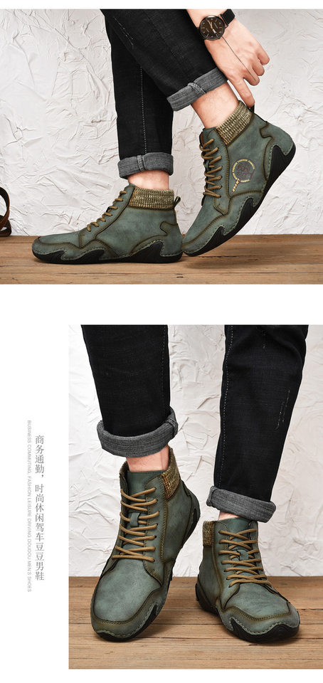 Giày bốt Martin nam cổ trung, đế thấp, thời trang casual, giữ ấm — 8898 Màu nâu, 8898 kaki, 8898 màu đen, 8898 xanh quân đội chi tiết 18