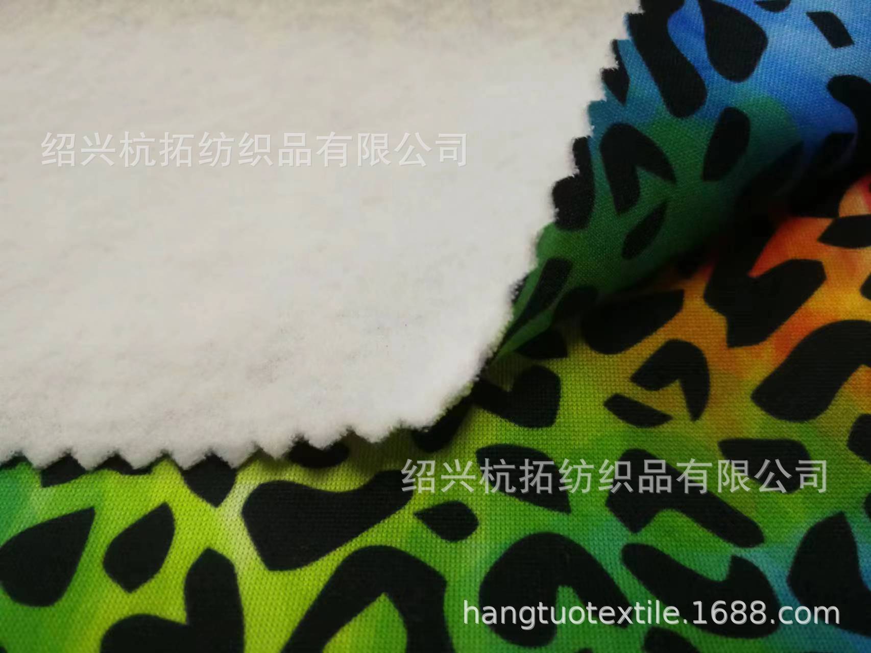 针织230g涤氨纶拉毛热升华转移印花双面布棉毛布乱三路拉毛布印花