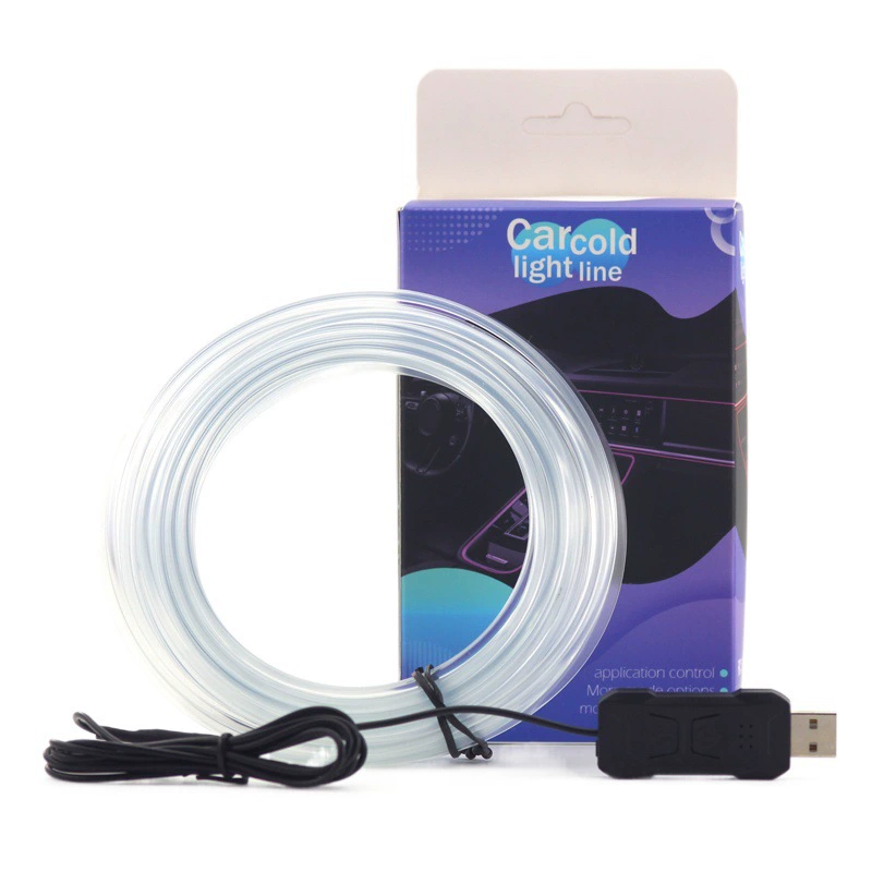 Центральный контрольный прибор, атмосферный свет, линия холодного света EL, 64-цветная светодиодная линия внутреннего освещения, свет в дверном шве, атмосферный свет автомобиля