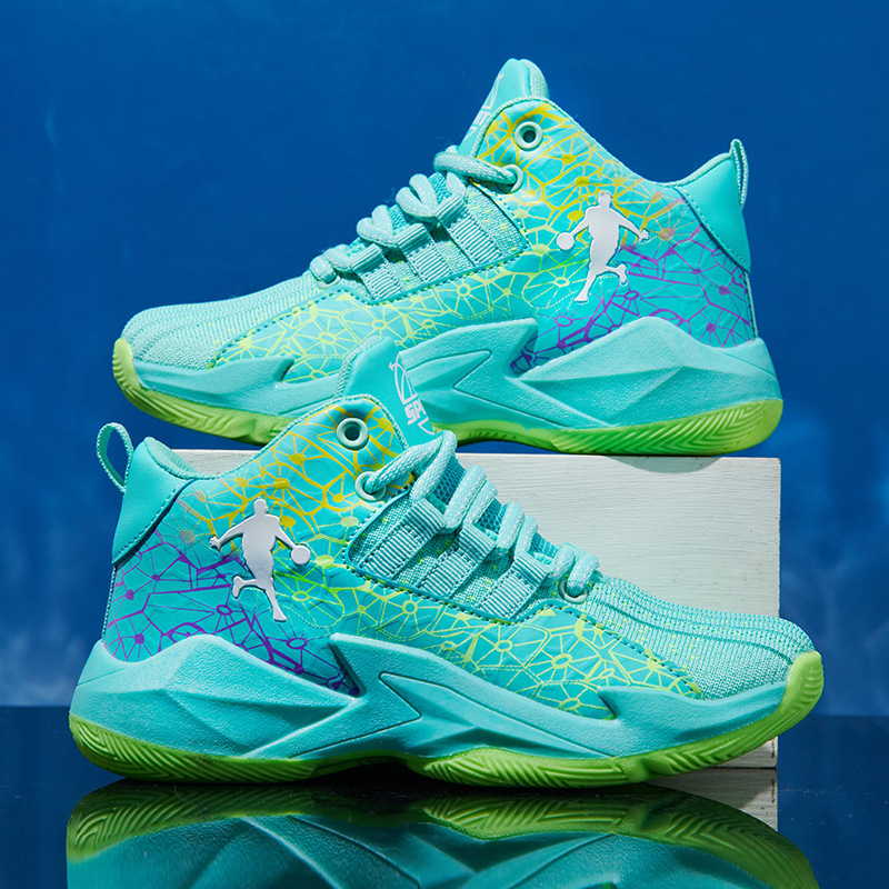 2025 zapatos de niños primavera y otoño respirables zapatos de baloncesto de malla para niños zapatos pequeños de tendencia de niños grandes suela suave