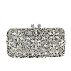 厂家供应钻石礼品手抓包工艺镶钻礼服包晚装包金色手包雪花晚宴包