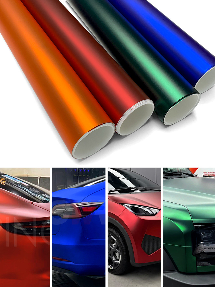 Ultra-Matte Pet Romanee Red Venom Green Car Color Change Film, Car Body Rearview Mirror, Rear Wing, Motorcycle