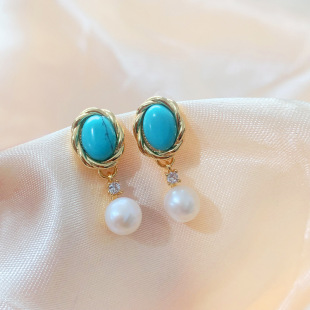 A104 Silver Needle Stud Earrings (6-7mm) Short Pearl Earrings Shipped over 19 Yuan