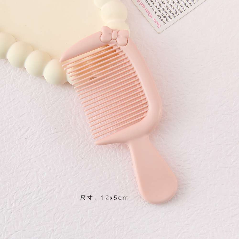Mini Peine para Cabello con Moño de Plástico Portátil con Mango para Uso Doméstico y Estudiantes