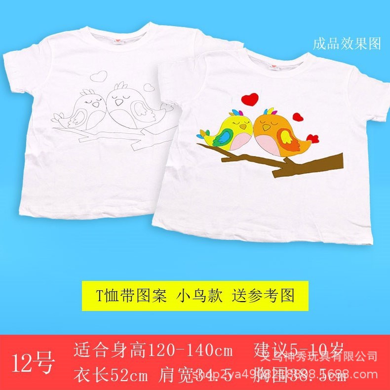 Camiseta blanca pintada a mano DIY pintura algodón en blanco engrosada camiseta